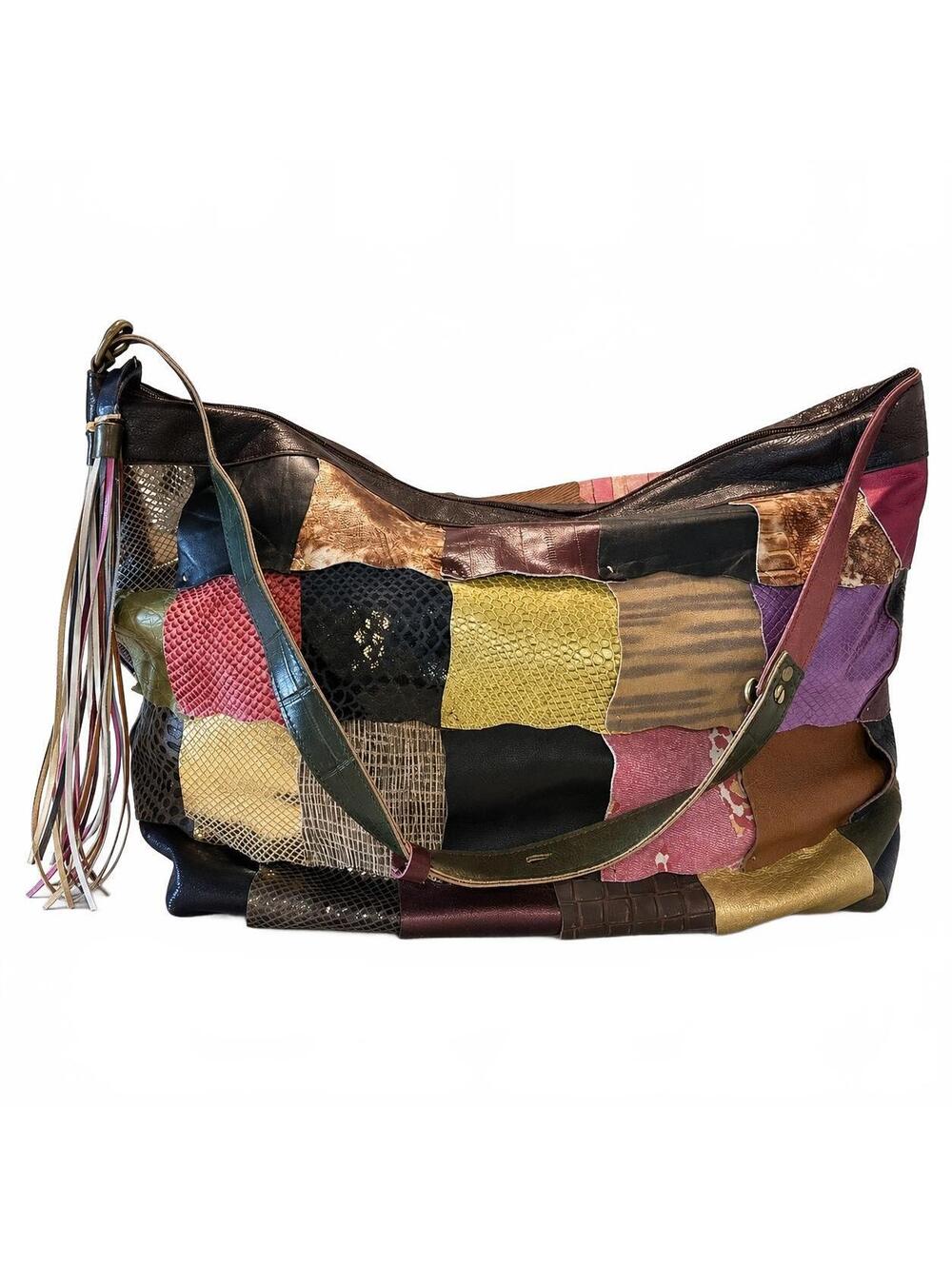 De De for Bebe, one of a kind Patch Leather Hobo Bag NWT MSRP $375 C2007